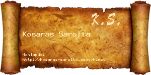 Kosaras Sarolta névjegykártya